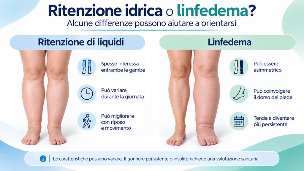 Differenze tra ritenzione idrica e linfedema alle gambe