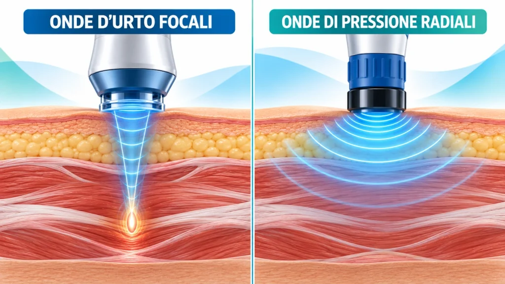 Differenza tra onde d'urto focali e onde di pressione radiali